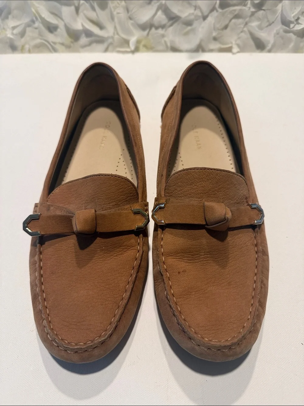 Cole Haan Tan Suede Bit Loafers